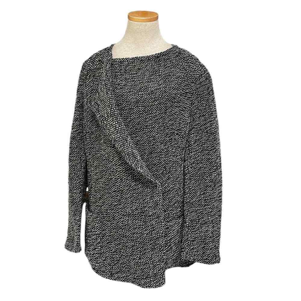 AKRIS Punto Cardigan Sweater Wool Knit Gray Size Medium M